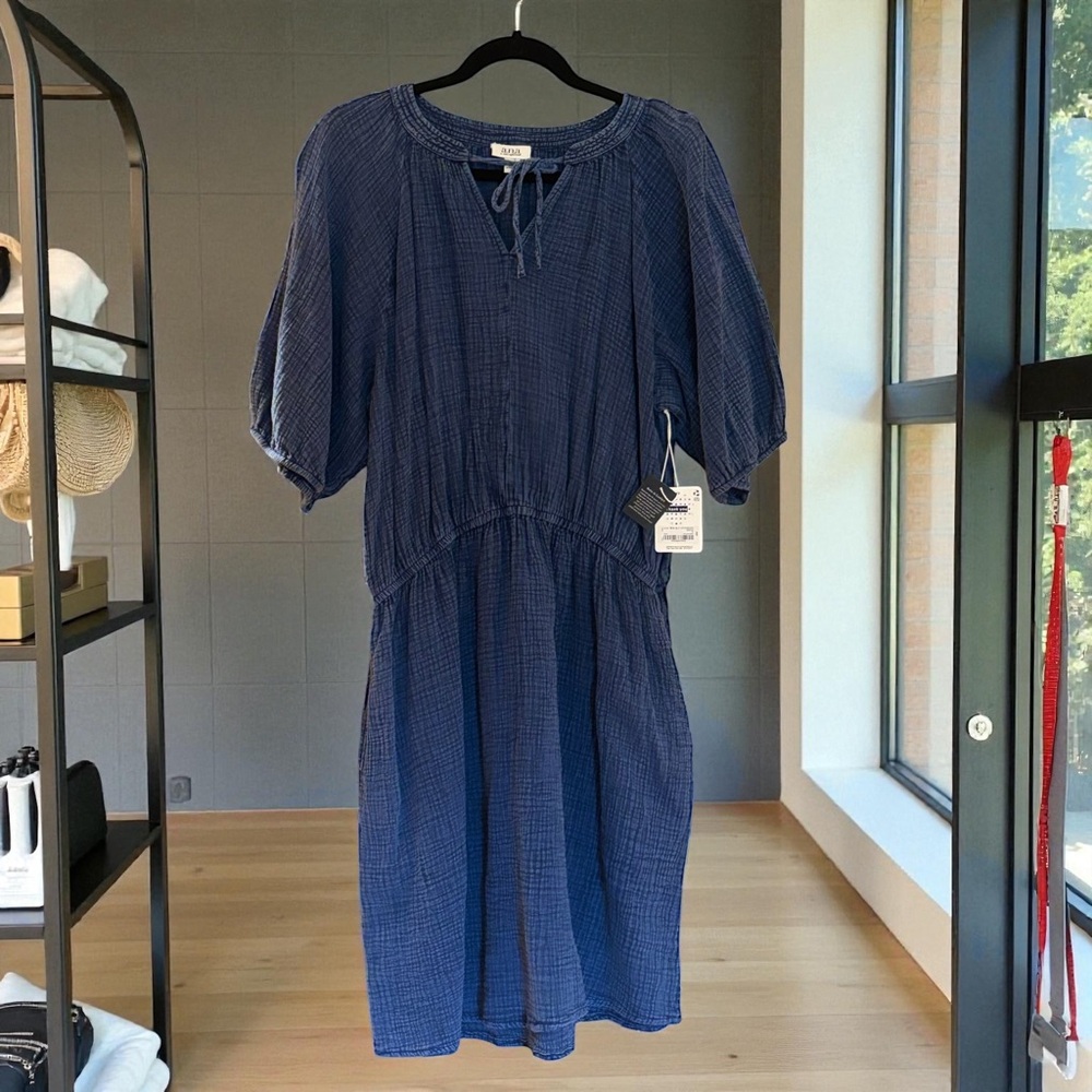 a.n.a Navy Blue Avid Wash Midi Dress NWT XL